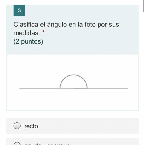 La respuesta el ángulo en la foto por sus medidas
