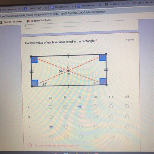 Find the value of each variable listed in the rectangle. *
Pls help!?!