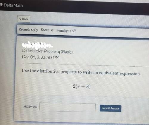 I know the answer but Free points for the right answer plus Brainlist!

Use the distributive prope