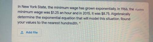 In New York State, the minimum wage has grown exponentially. In 1966, the

minimum wage was $1.25