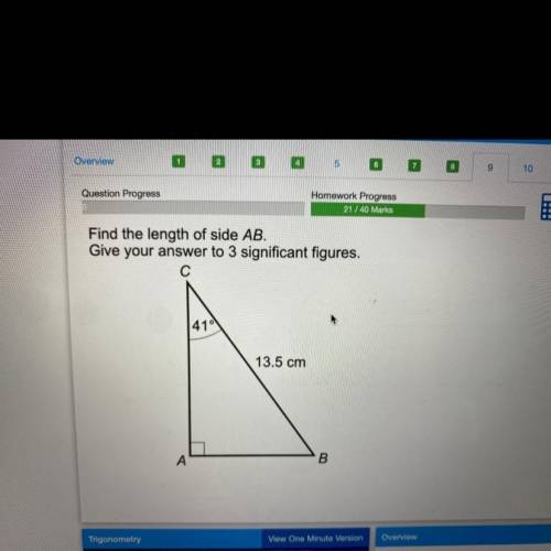 Find the length of side AB.
Give your answer to 3 significant figures.