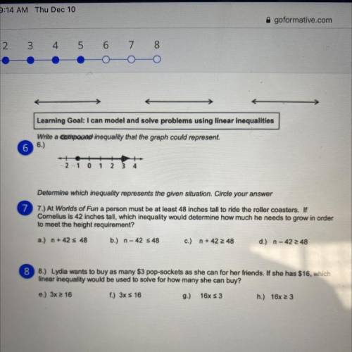 NEED HELP ASAP‼️

problems
anties
Write a compound inequality that the graph could represent.
6 6.