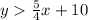 y   \frac{5}{4} x + 10