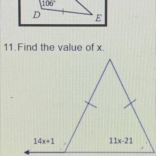 Find the value of X
HELP ASAP I don’t need an explanation just the answer