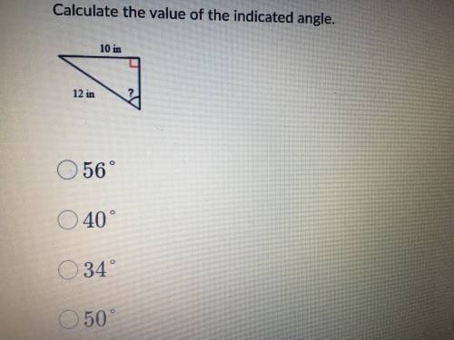 Calculate the value of the indicated angle.