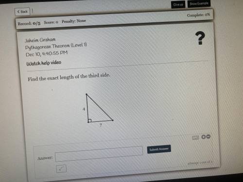 Find the exact length of the third side .