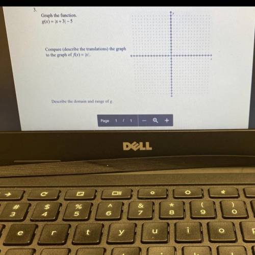 The last part “Describe the domain and range of g” please help