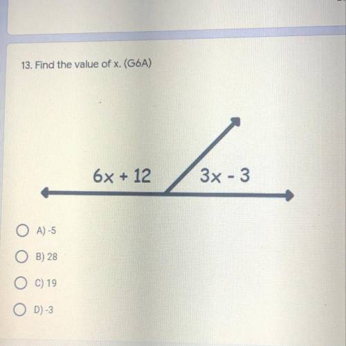 13. Find the value of x.