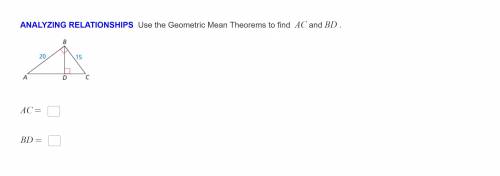 Find AC and BD, using Geometric Mean Theorems