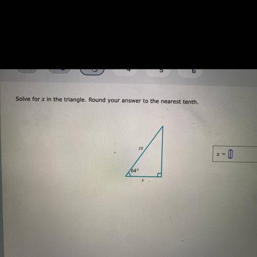 Solve for x for the triangle