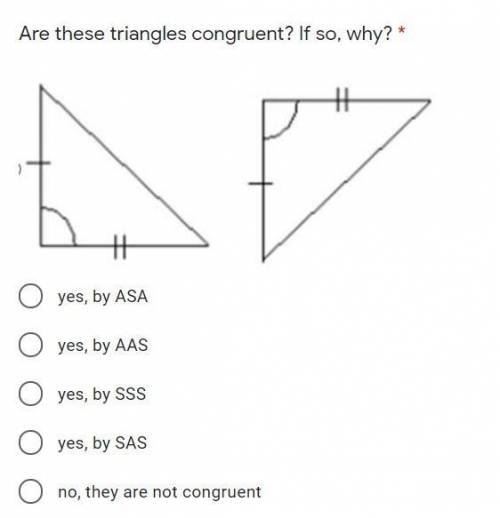 Are these triangles congruent? If so, why?