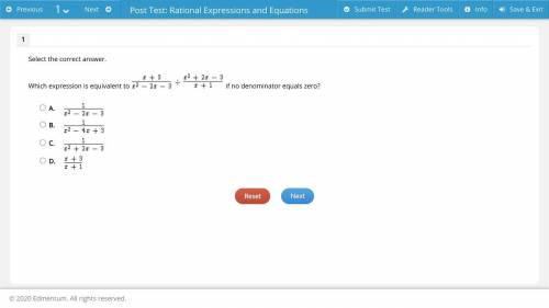 Which expression is equivalent to the one given of no denominator equals zero?