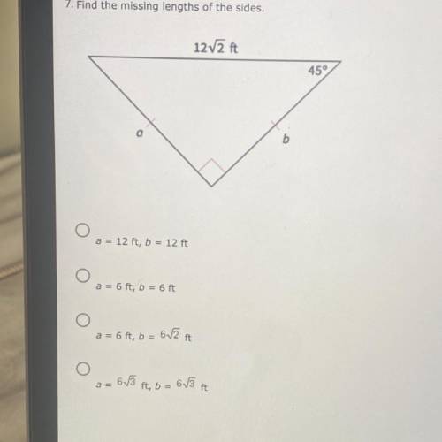 Find the missing lengths of the sides.