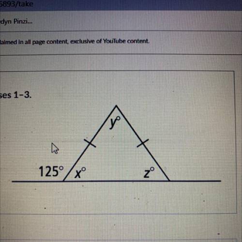 What is the value of x, y, z? Please answer need help soon