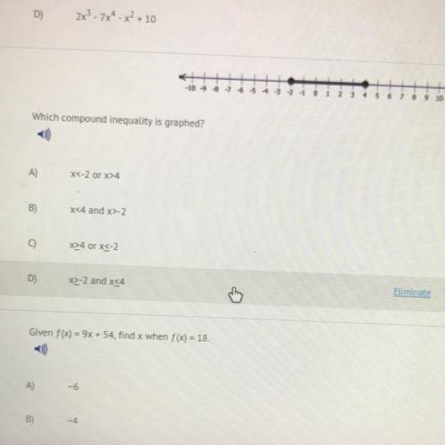 Which compound inequality is graphed?