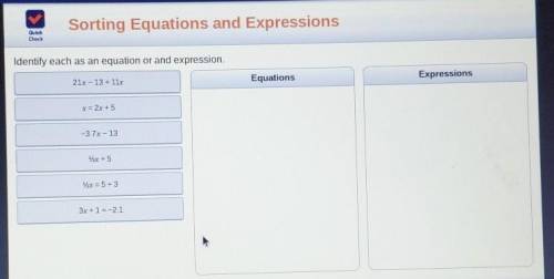 Identify each as an equation or and expression.