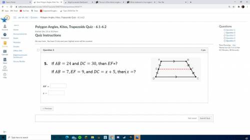 What is the answer for 
EF
and
X