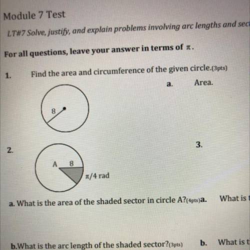 Please help me with this, it is area circumference of circles