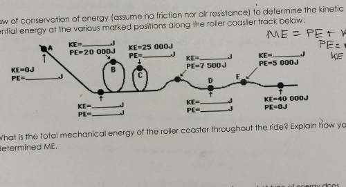 Use the law of conservation of energy (assume no friction nor air resistance) to determine the kine