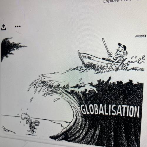 Explain how this cartoon refers to globalization (paragraph)