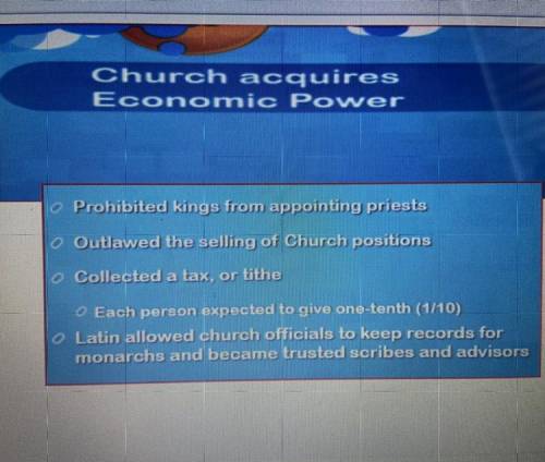 Church acquires Economic Power

•prohibit came from appointing priests
•Outlawed the selling of Ch