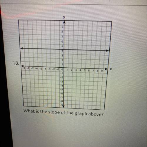 What is the slope of the graph above 1)0 , 2)Undefined , 3)4 , 4) None of the above