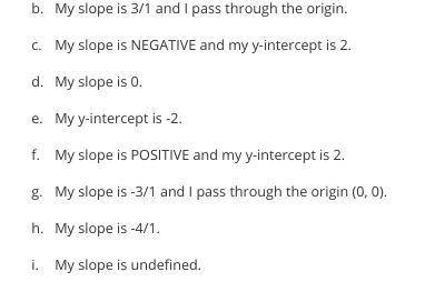 Pls, help me! 
The words are for the slope of the graph. I need to submit this asap! Pls help!