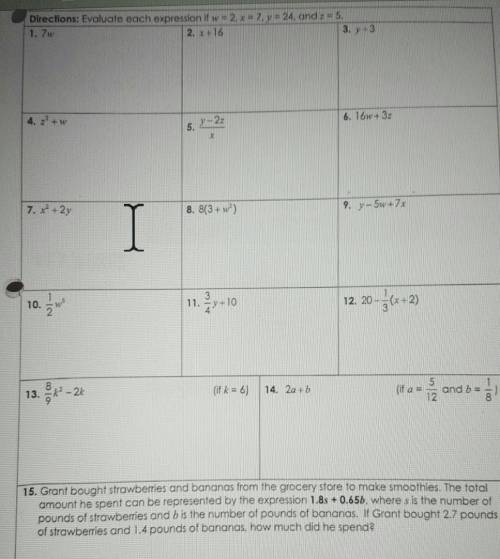 Can I get help? I need help on 8 through 15