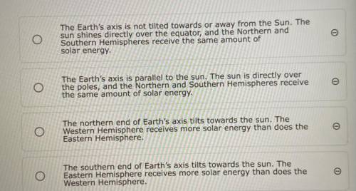 Which pair of statements most accurately describes Earth's position relative to

the sun in late M