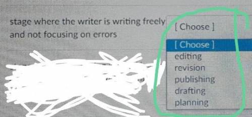 Math the stage of the writing process with the action