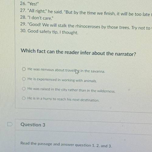 Which fact can the reader infer about the narrator?