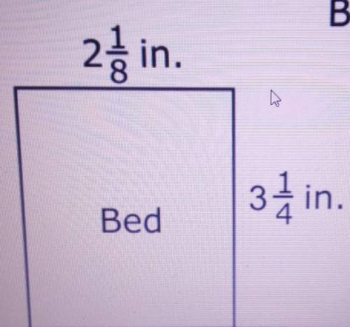 Elaine drew the model below of her room and bed. the scale of the model is 1 in = 2 ft. What is the