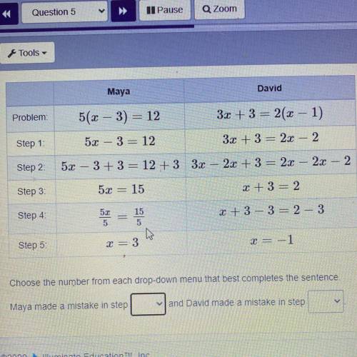 Choose the number from each drop-down menu that best completes the sentence,

Maya made a mistake