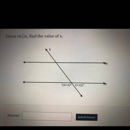 Given m|n, find the value of x,
(3x+5)(x-25)