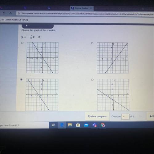 Choose the graph of this equation