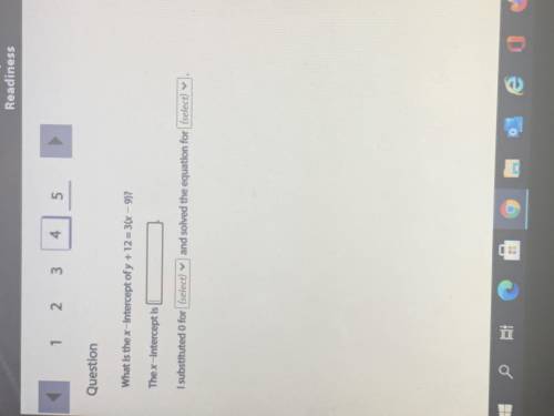 What is the x- intercept of y+ 12 =3 (x-9)?