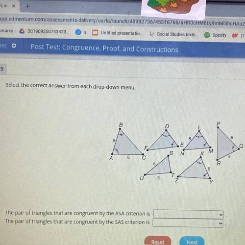 The pair of triangles that are congruent by the ASA criterion is

The pair of triangles that are c
