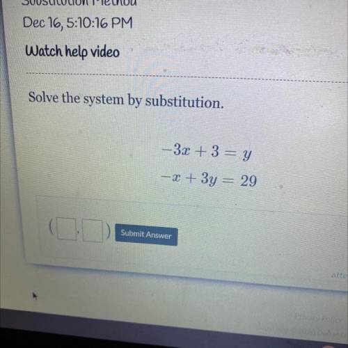 - 3x + 3 = y
-x + 3y = 29