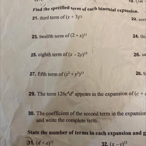 27)What’s the fifth term of (x^2+y^2)^13