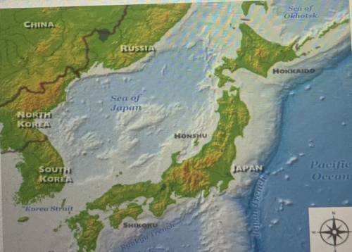 Analyze the map and infer how the geography of Japan helped it stay isolated from the rest of asia
