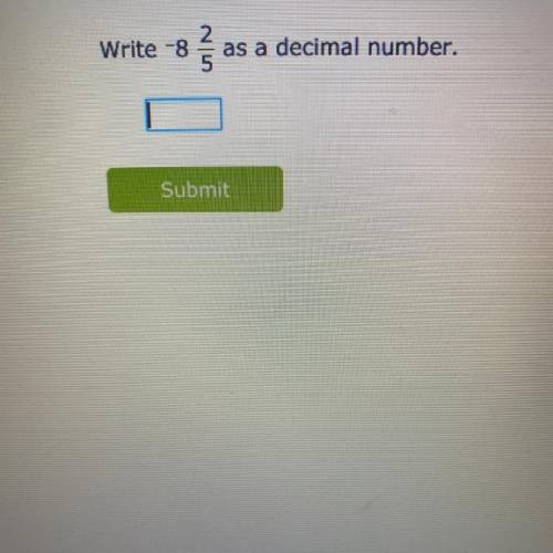 How would you wright this as a decimal number ?