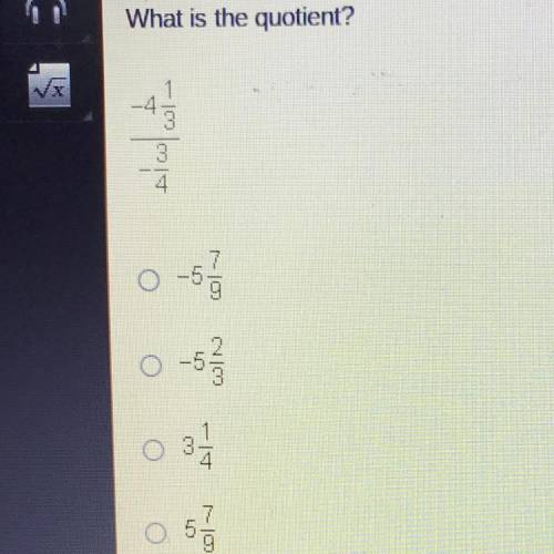 What is the quotiernt?
o -5
o -5