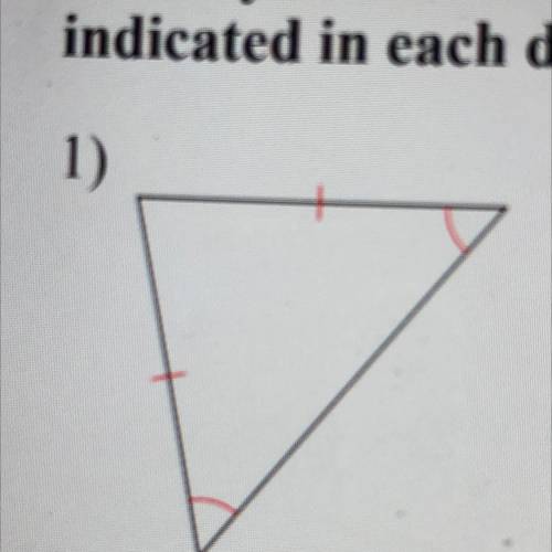 Classify each triangle by its angles and sides. Equal sides and equal angles, if any, are indicated
