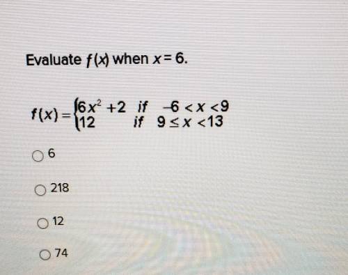 Evaluate f(x) when x=6.