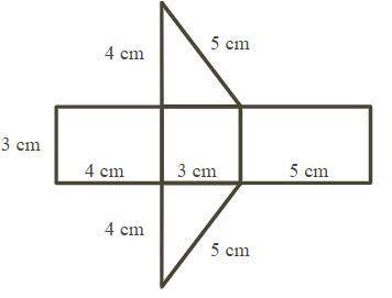 Which calculation shows the volume of a triangular prism made from this net?

A) (3 cm x 4 cm ÷ 2)