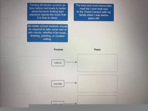 Match each sentence with the appropriate purpose for writing