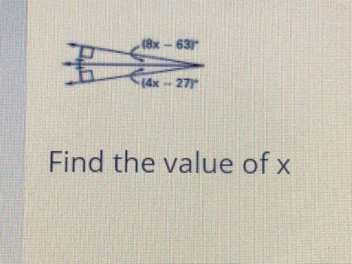 Please help me find the value of x