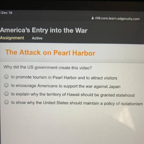 Why did the US government create this video?

to promote tourism in Pearl Harbor and to attract vi