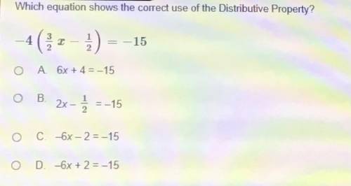 Which equation shows the correct use of the Distributive Property?