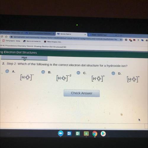 Which of the following is the correct electron dot structure for a hydroxide ion?